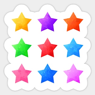 Colorful Watercolor Stars Pack Sticker